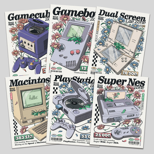 Lot de 6 Mini-Prints - Consoles