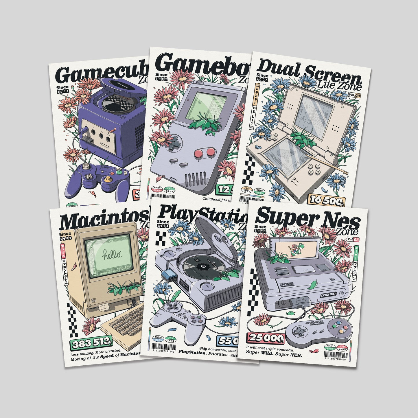 Lot de 6 Mini-Prints - Consoles