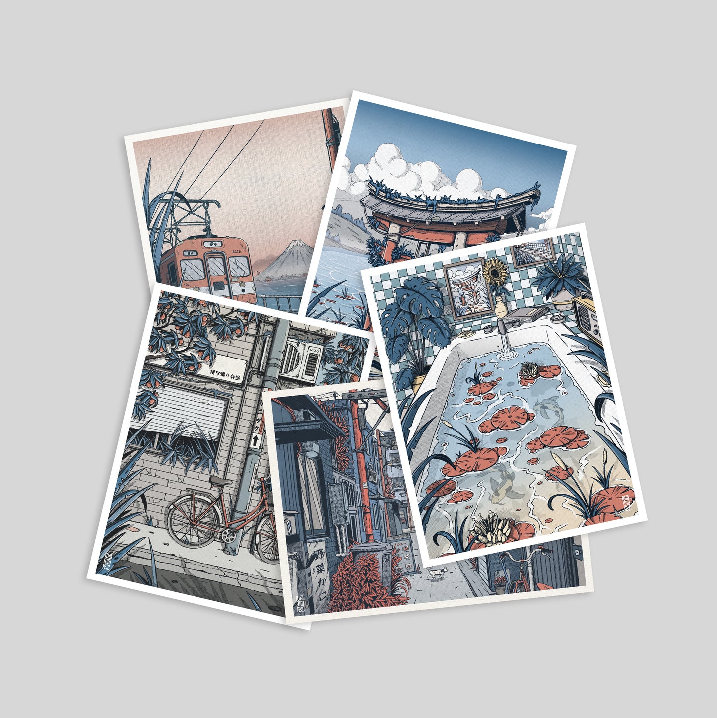 Lot de 5 Mini-Prints - Retro Jap